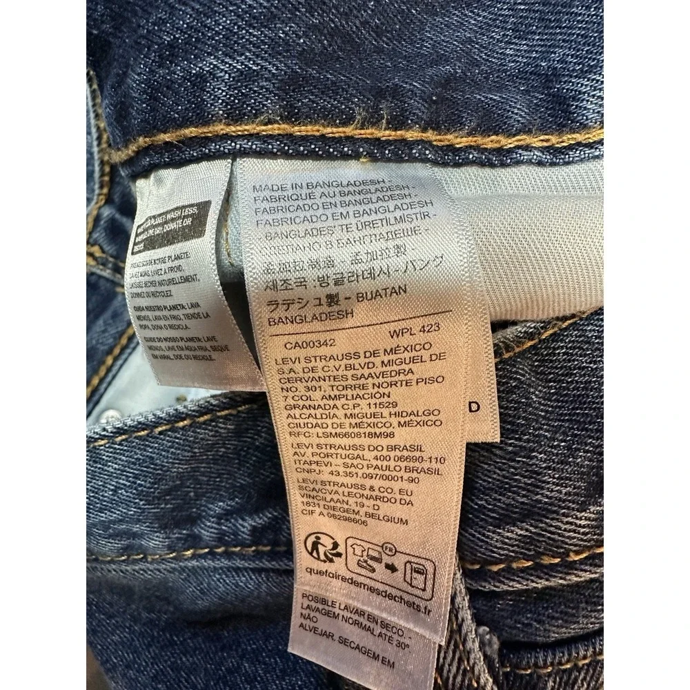 Levi's 505 Jeans Regular Straight Fit Mens Dark Blue Denim Size 38x32